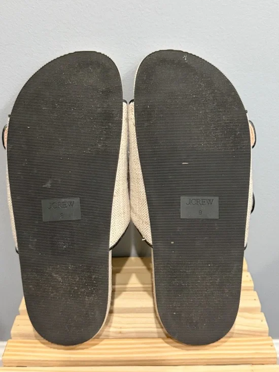 J.Crew Woven Double-Buckle Slide Sandals with Gold Hardware size 9 - Picture 13 of 13
